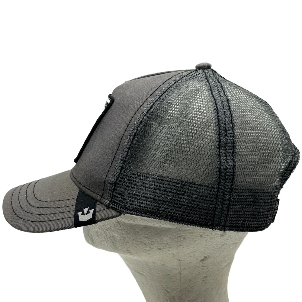 Goorin Bros The Farm Silver Fox Trucker Hat Gray Mesh Snapback Cap Patch - Picture 7 of 9